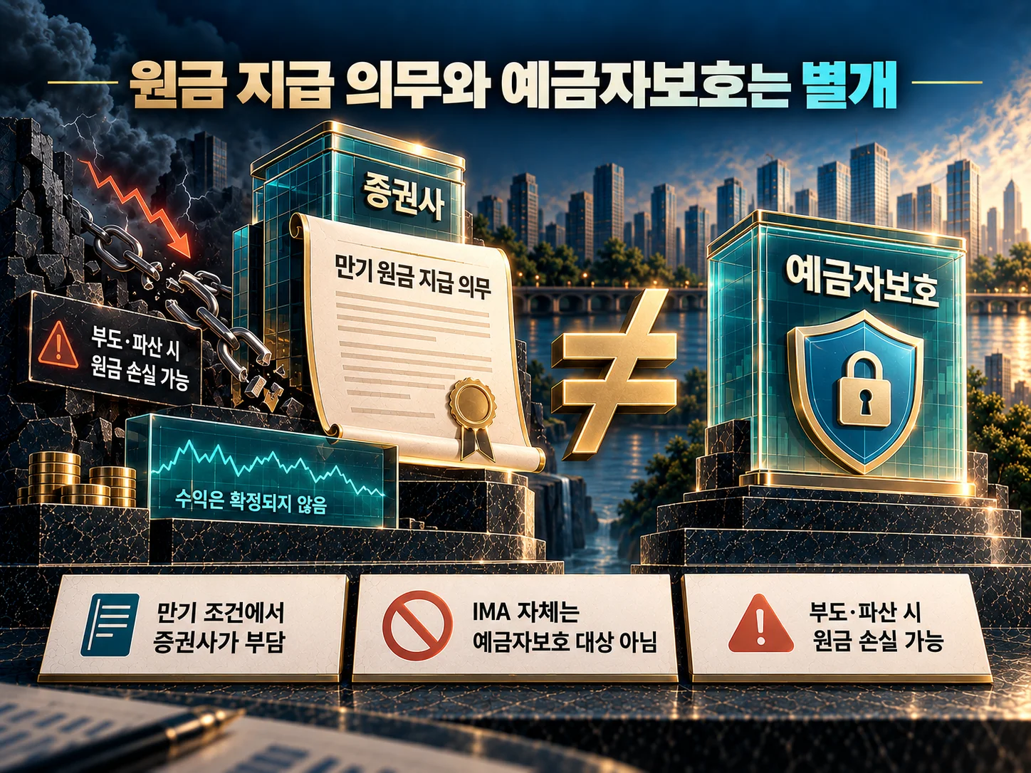 IMA 예금자보호 제외와 증권사 신용위험 구분