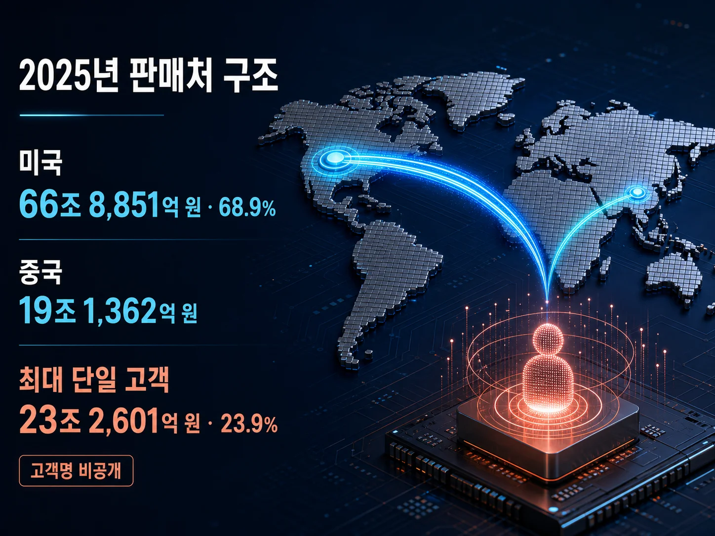 SK하이닉스 지역별 매출 비중과 최대 고객 매출 집중도 도표