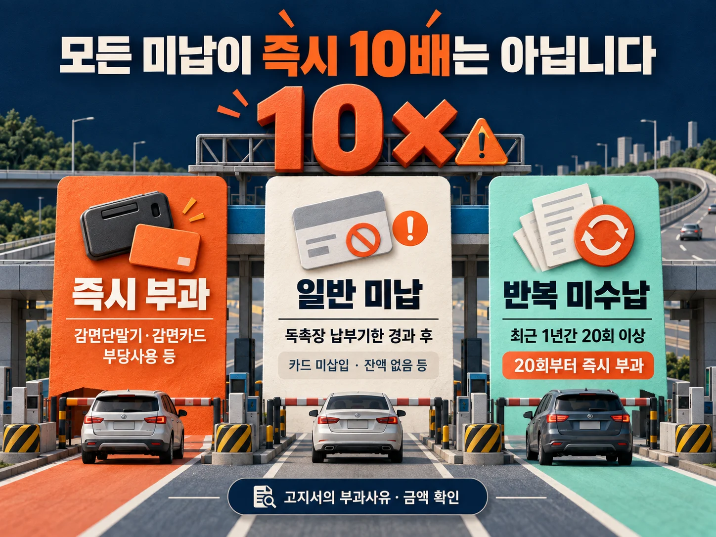 하이패스 10배 부가통행료 부과 유형과 시점