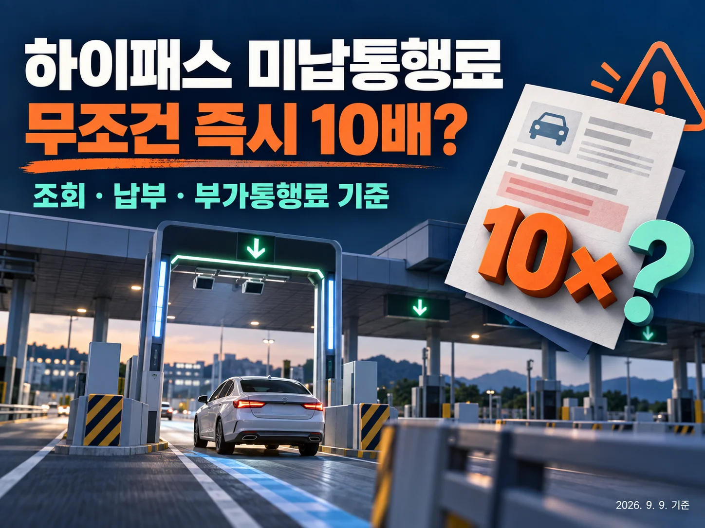 하이패스 미납통행료 조회와 10배 부가통행료 안내