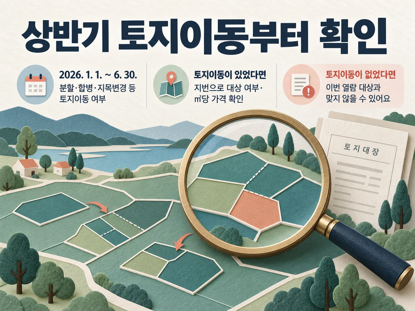 토지이동 필지와 이해관계인 의견제출 조건 확인