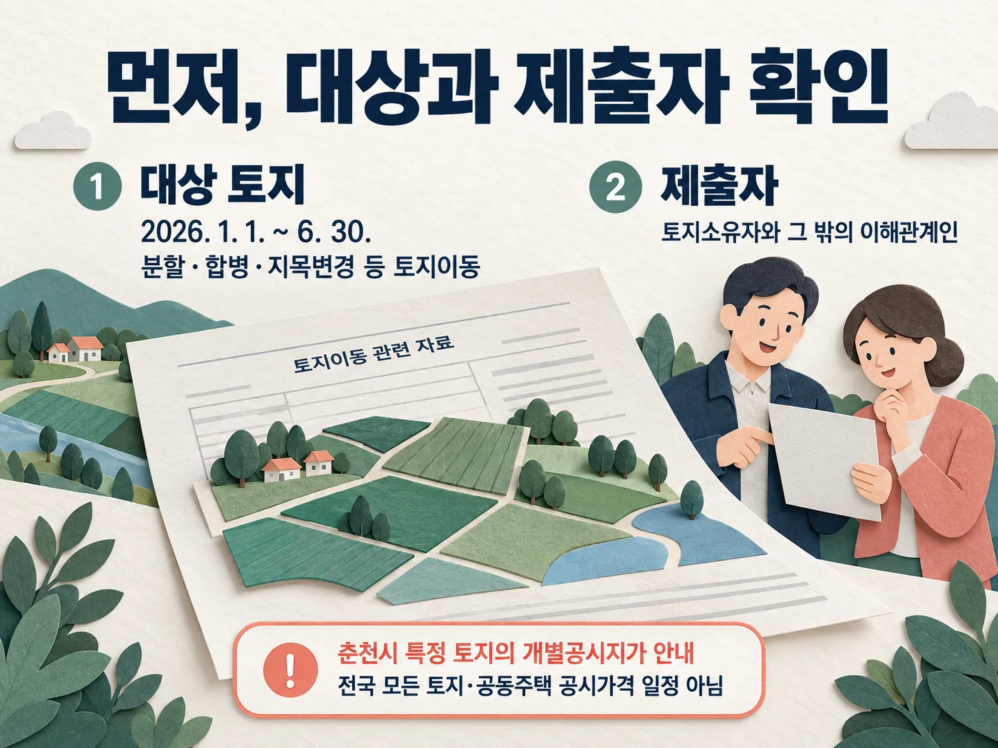 춘천시 개별공시지가 대상과 열람 기간 확인