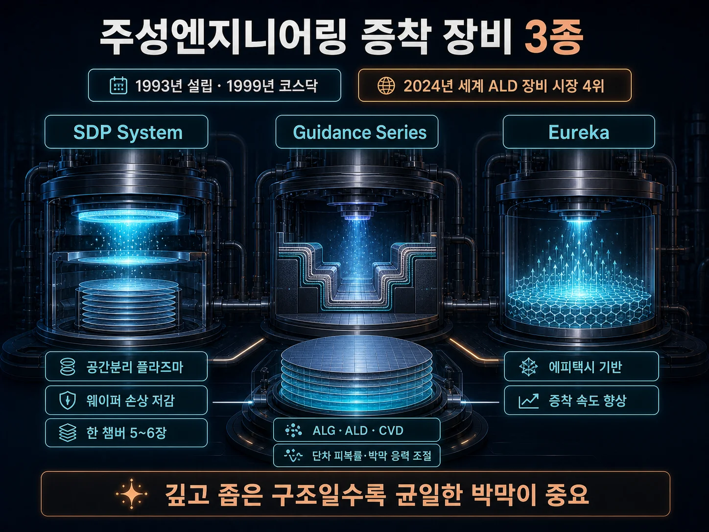 주성엔지니어링 ALD 기반 증착 장비 3종 라인업 구성