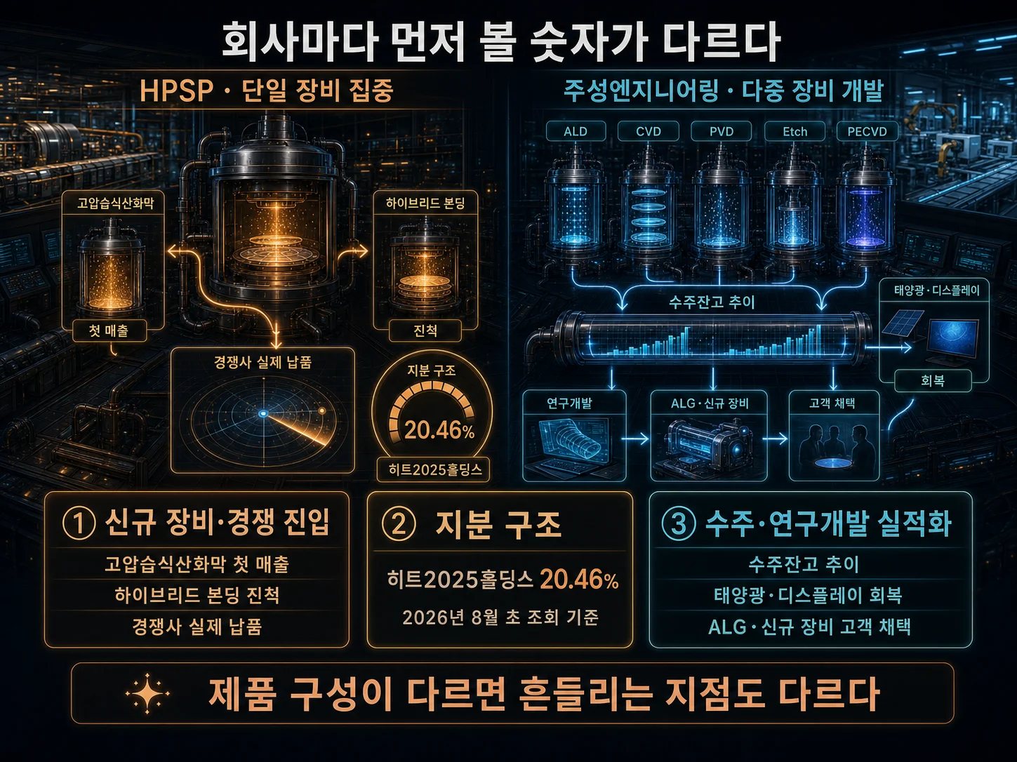 전공정 장비주 HPSP와 주성엔지니어링의 투자 체크포인트 비교