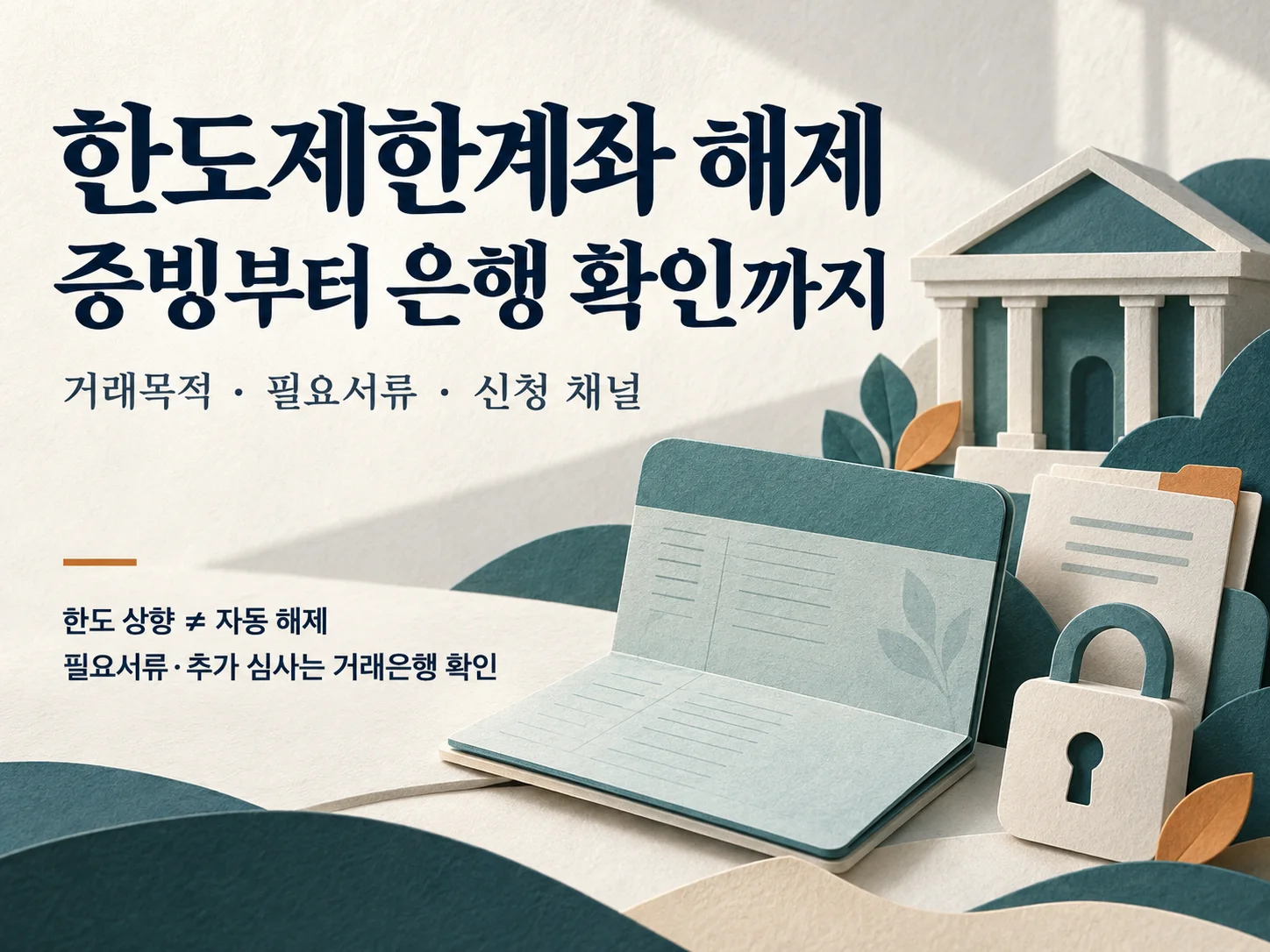 한도제한계좌 해제와 거래한도 확인 안내