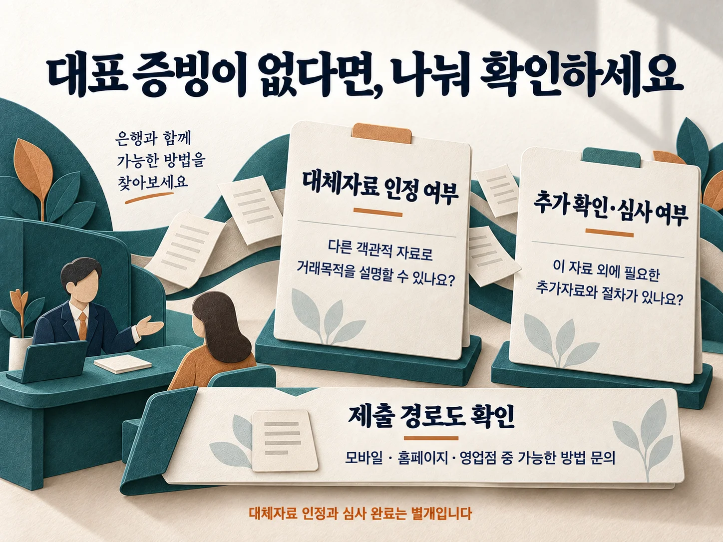 한도제한계좌 대체자료와 추가심사 확인