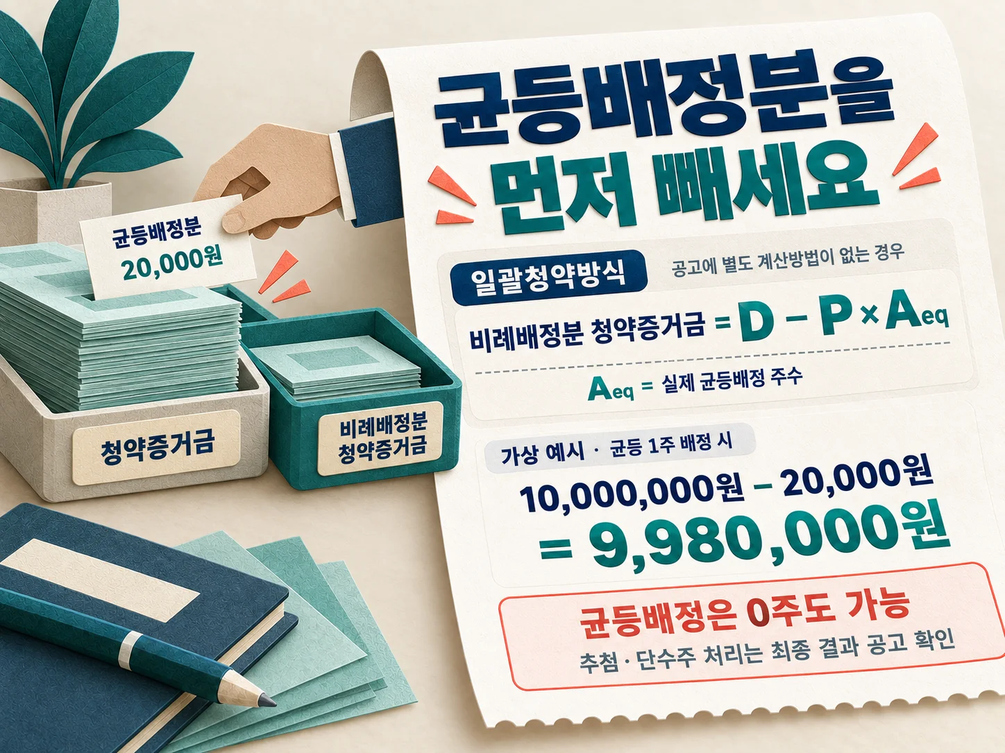 공모주 균등배정분을 제외한 비례배정 증거금 계산