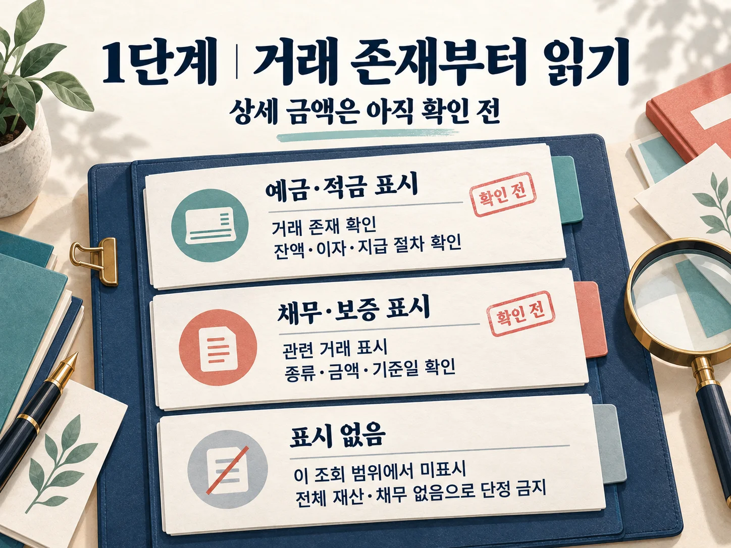 상속인 금융거래조회 결과의 예금·채무 표시 의미 정리