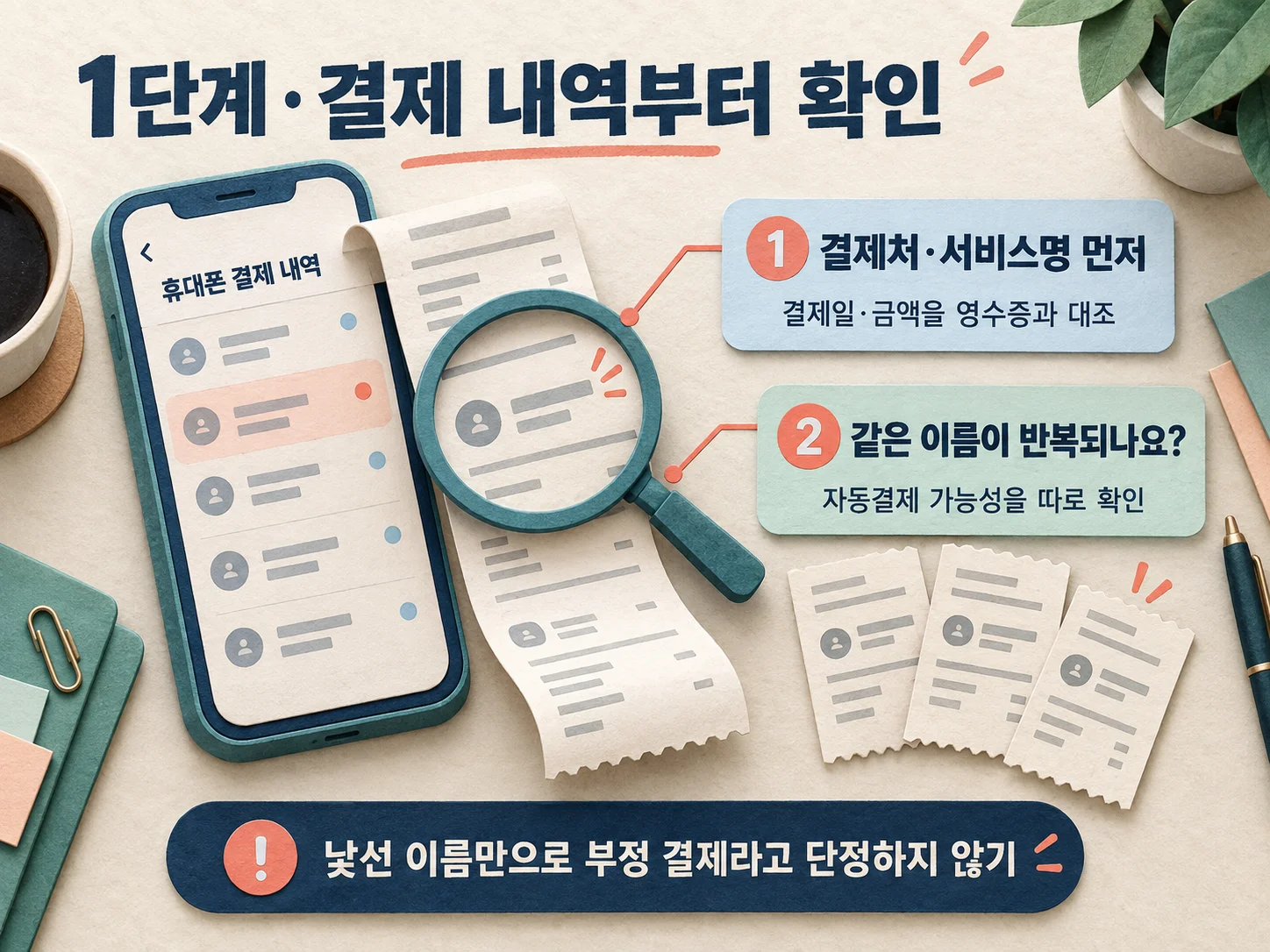 휴대폰 결제 내역에서 결제처와 자동결제 여부를 확인하는 방법