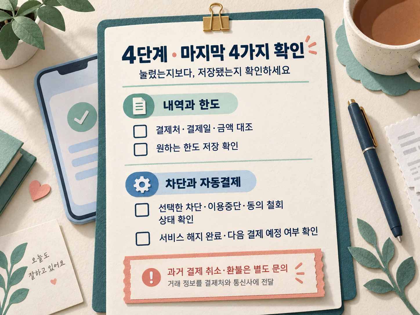 휴대폰 결제 차단과 자동결제 해지 후 최종 점검 체크리스트