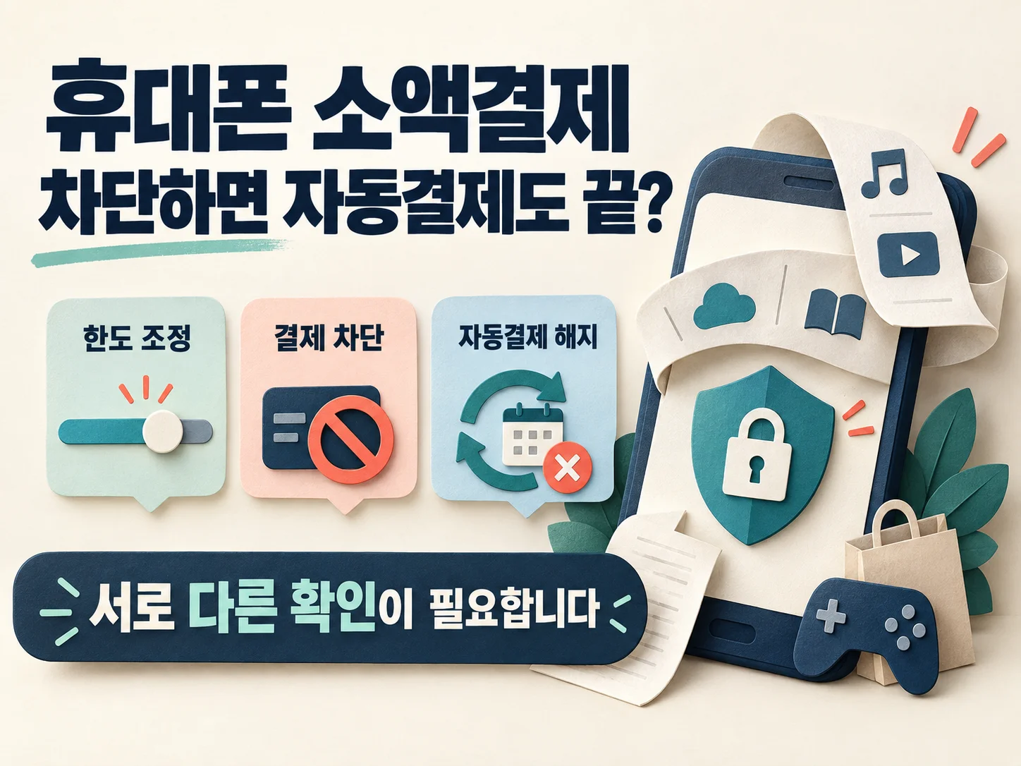 휴대폰 소액결제 한도·차단·자동결제 해지 점검 안내