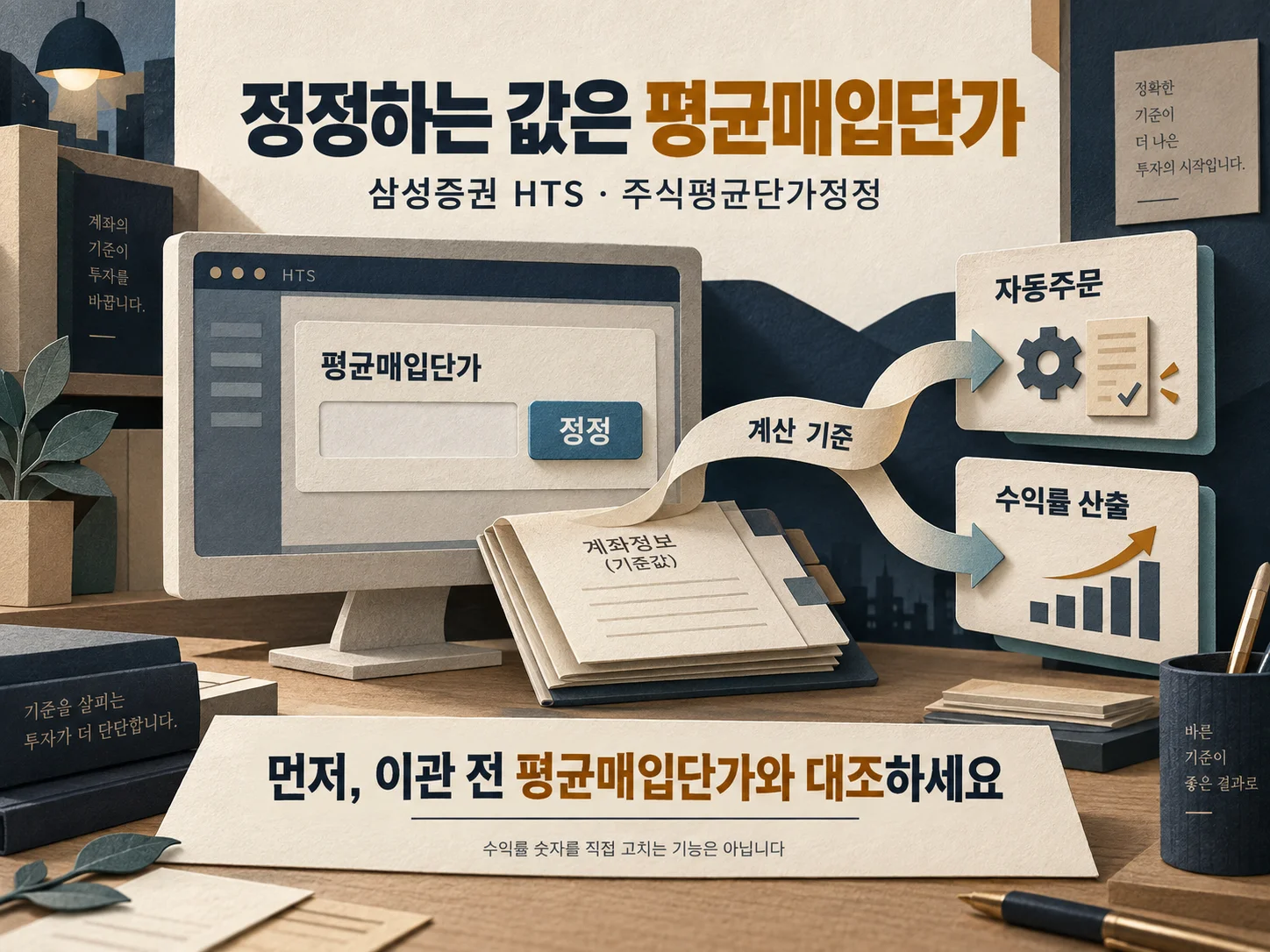 삼성증권 HTS 평균매입단가 정정과 수익률 산출 기준