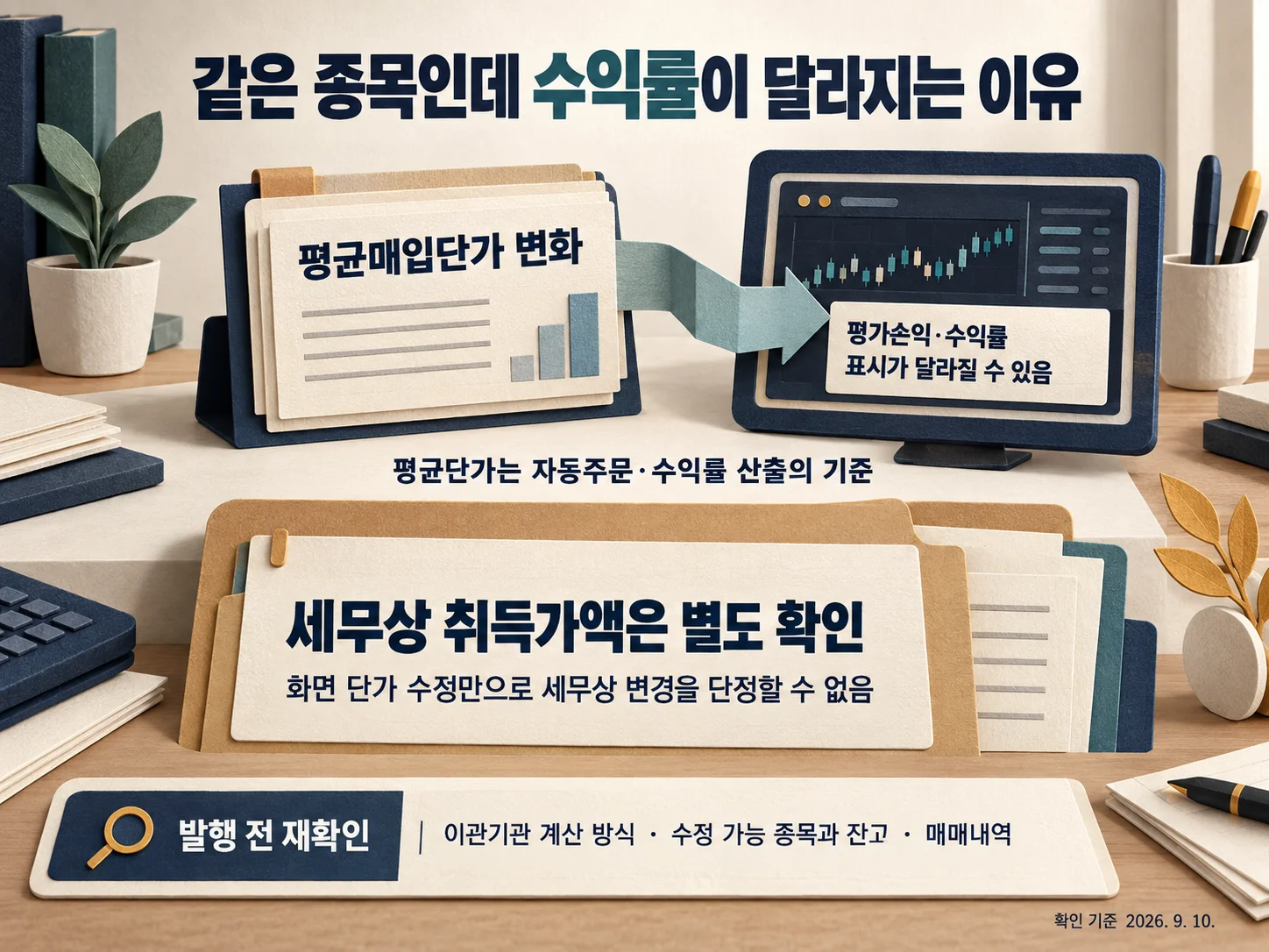 계좌이관 후 평균매입단가에 따른 수익률 표시 변화