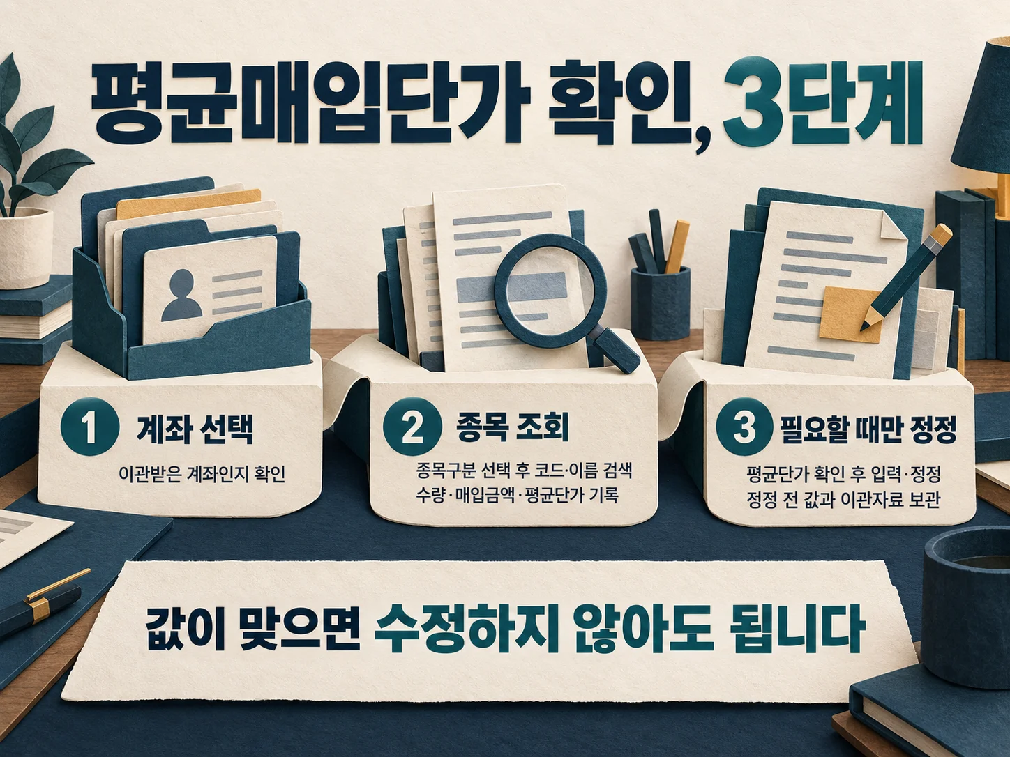 평균매입단가와 HTS 수익률 표시 확인 3단계