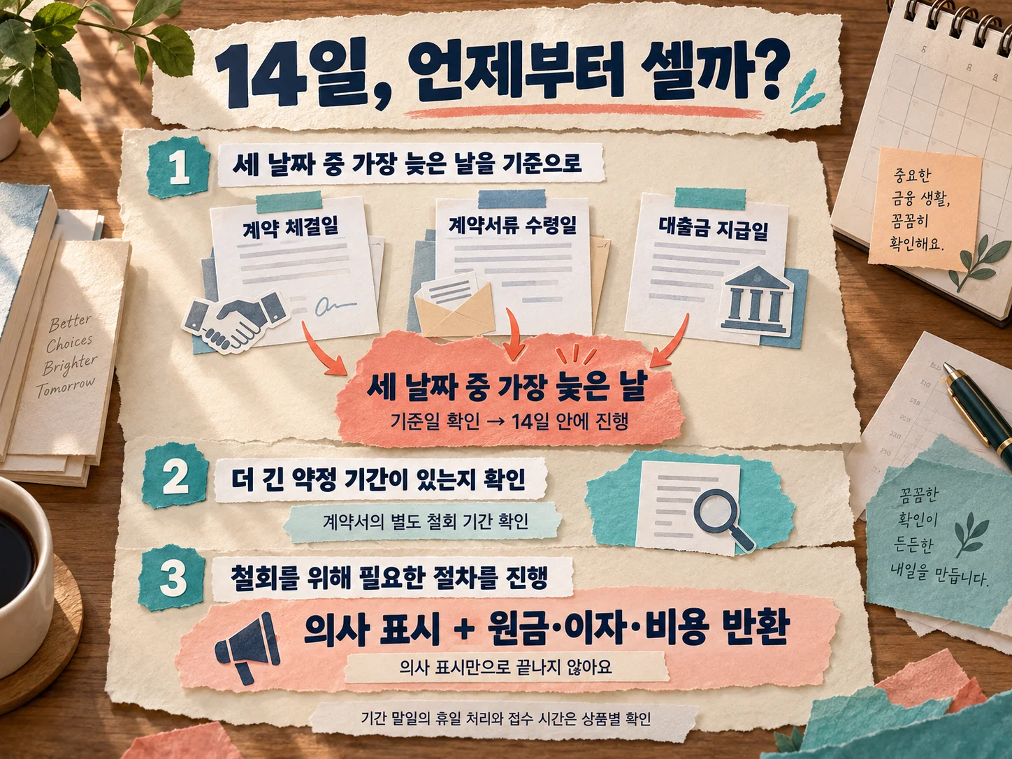 대출계약 철회 14일 기준일을 확인하는 일정 점검