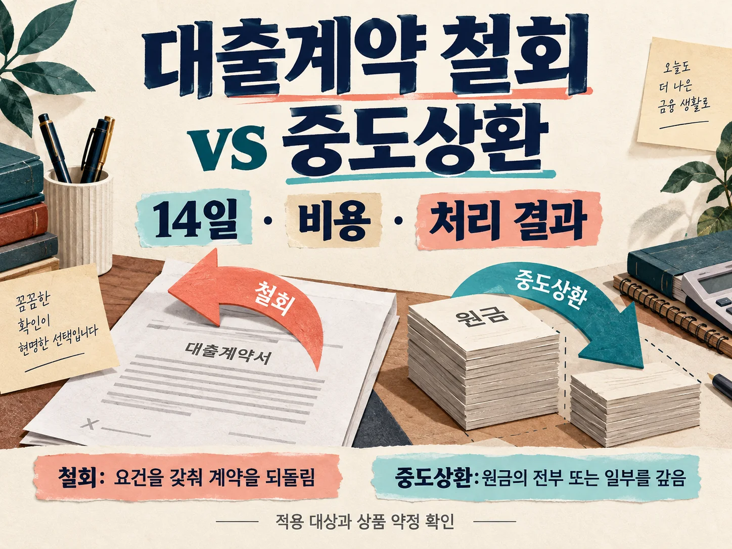 대출계약 철회와 중도상환 차이를 안내하는 금융 가이드