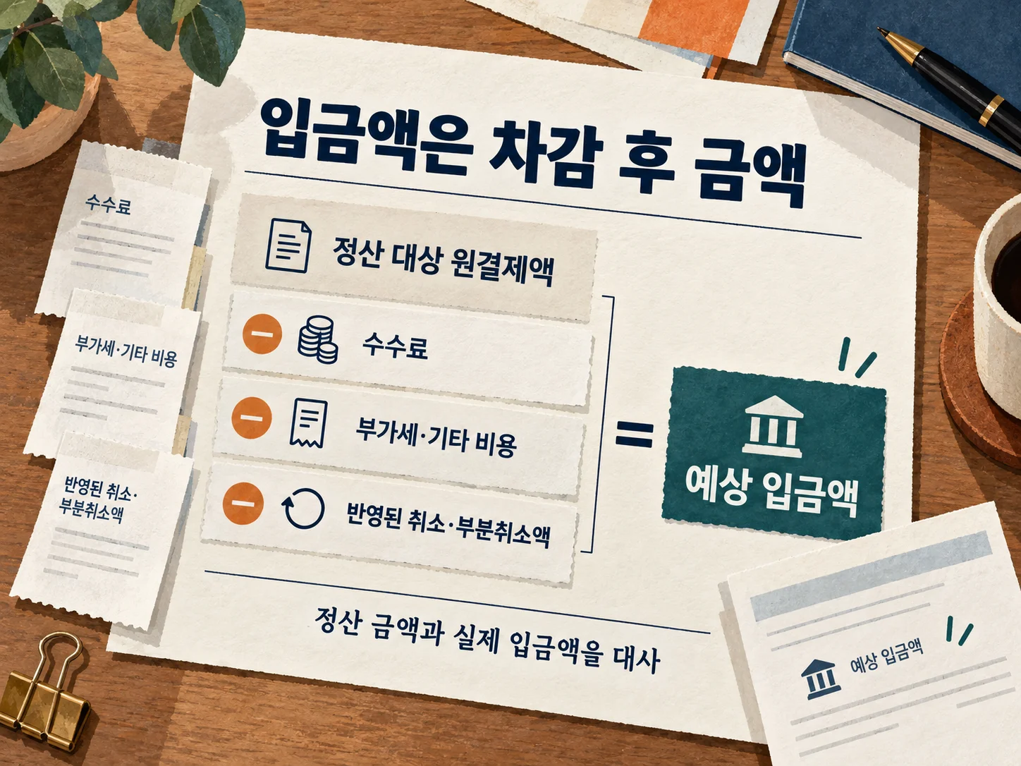 PG 정산 금액 계산식과 수수료·취소 차감 항목