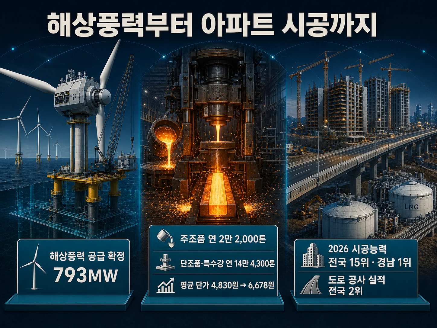 두산에너빌리티 해상풍력 주단조 건설 사업 다각화