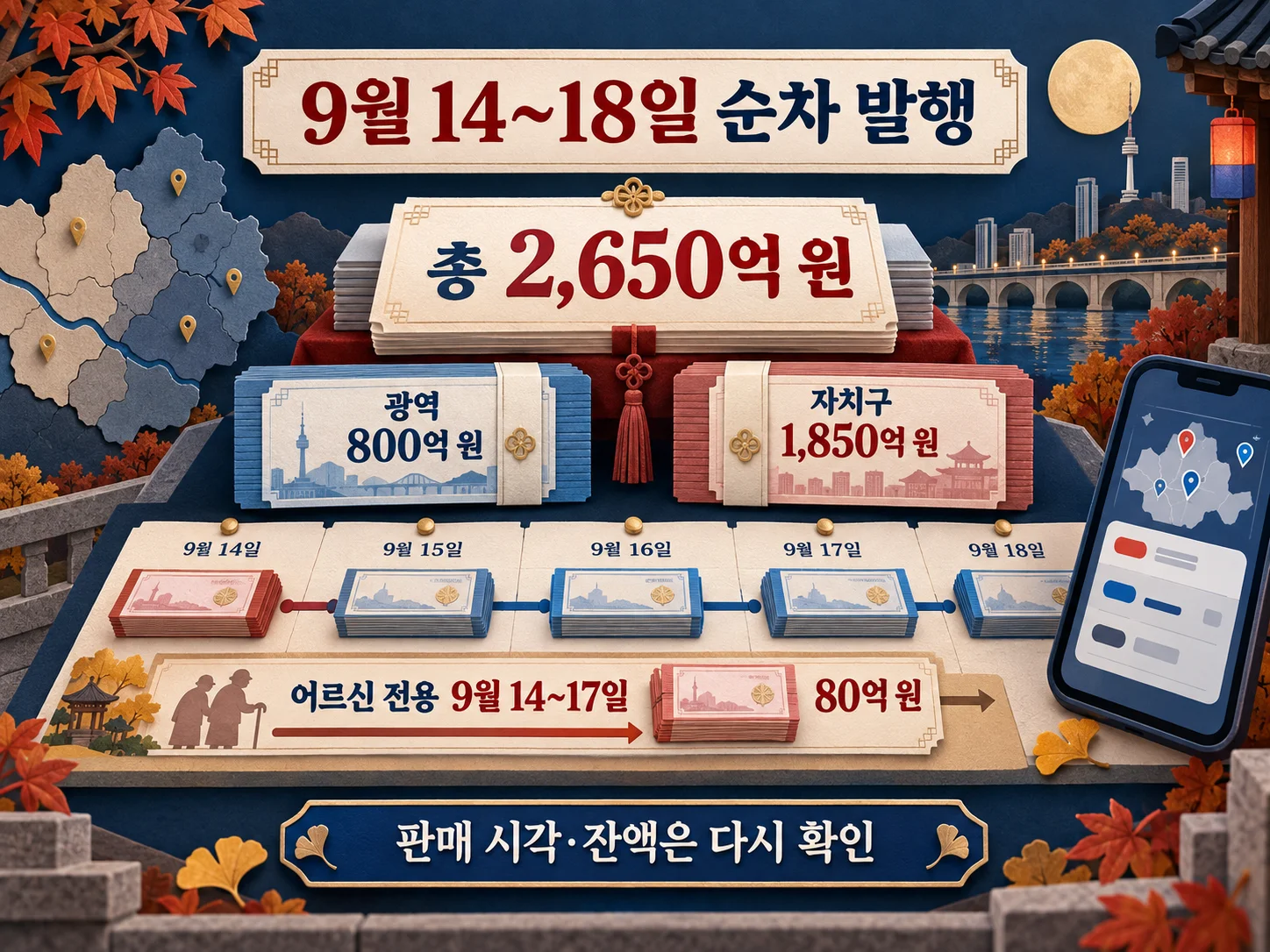 서울사랑상품권 2,650억 원 순차 발행 일정 확인