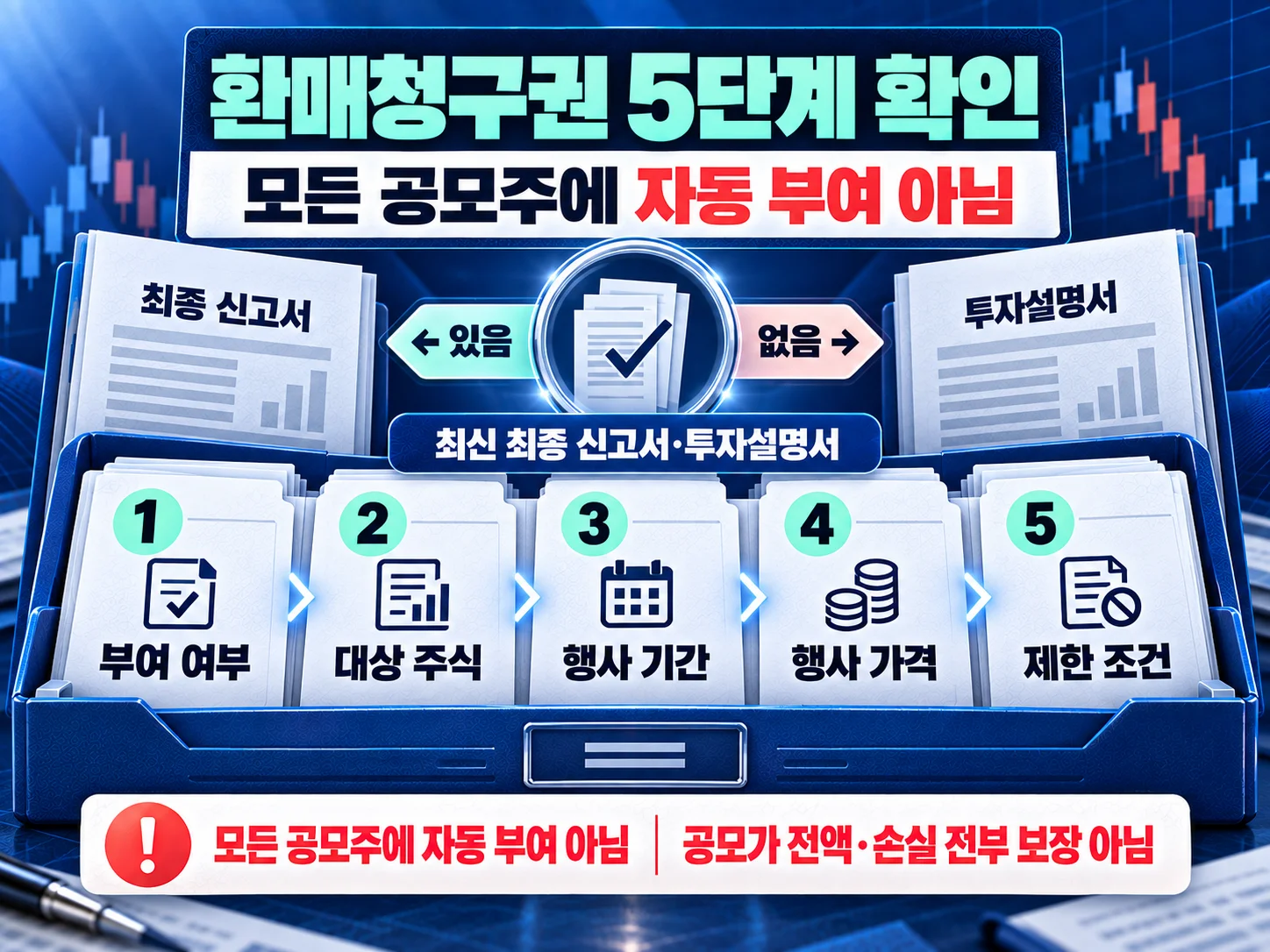 - 일반청약자 환매청구권의 대상 주식과 행사 조건 확인