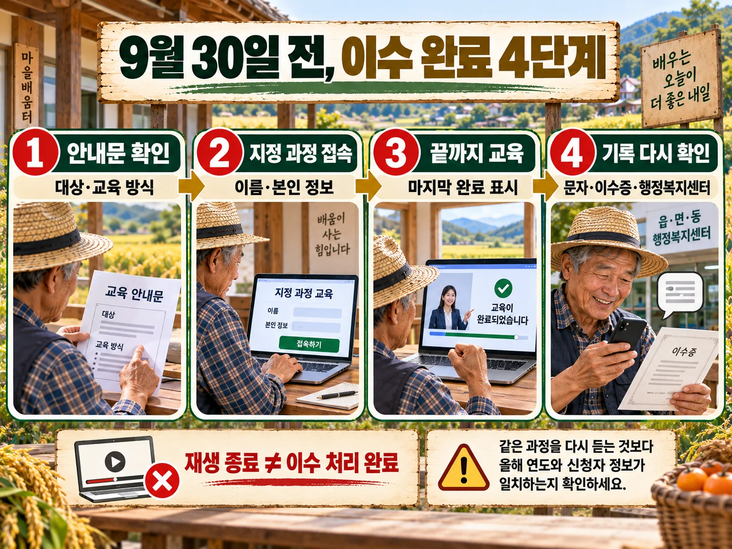 9월 30일 전 의무교육 이수 확인 체크리스트