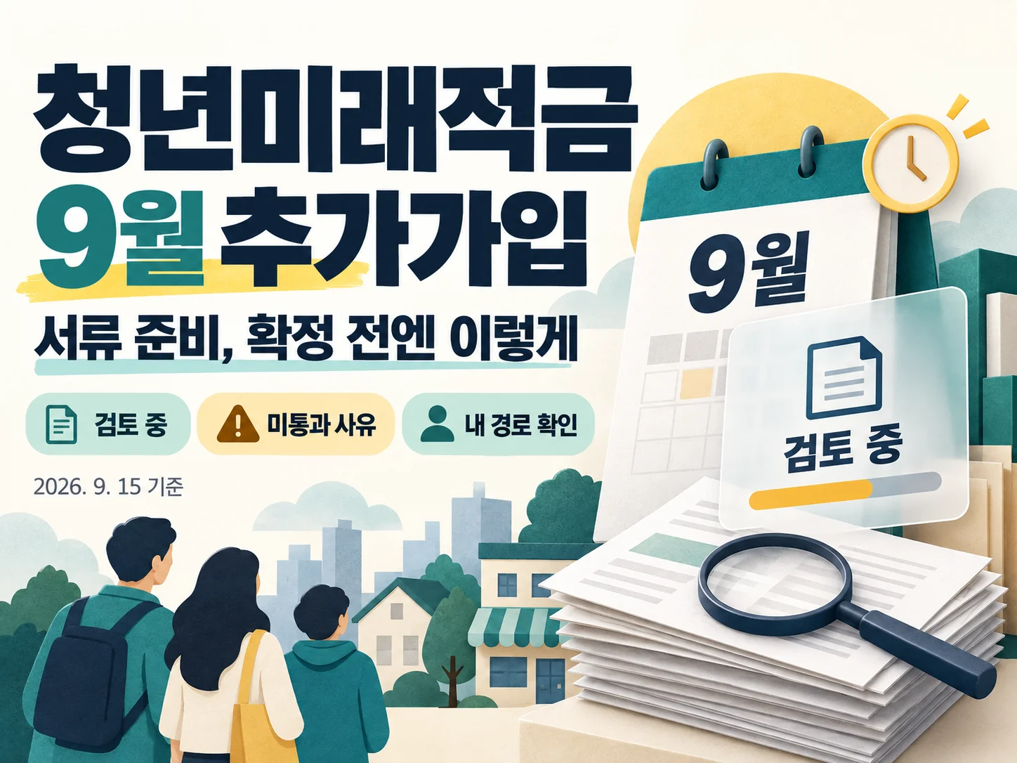 청년미래적금 9월 추가가입 자격서류 확인 안내