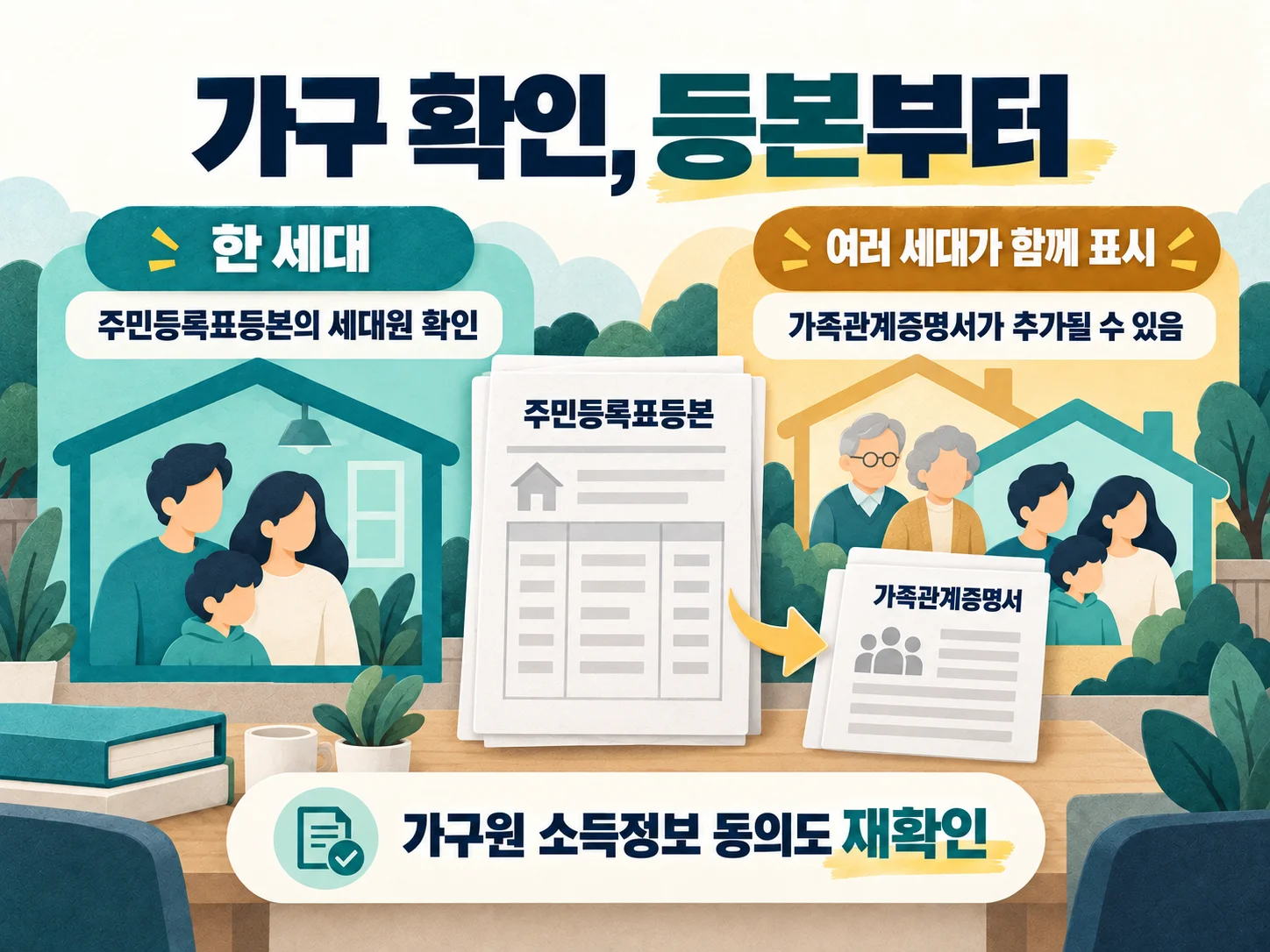청년미래적금 가구원 확인을 위한 주민등록표등본과 가족관계증명서