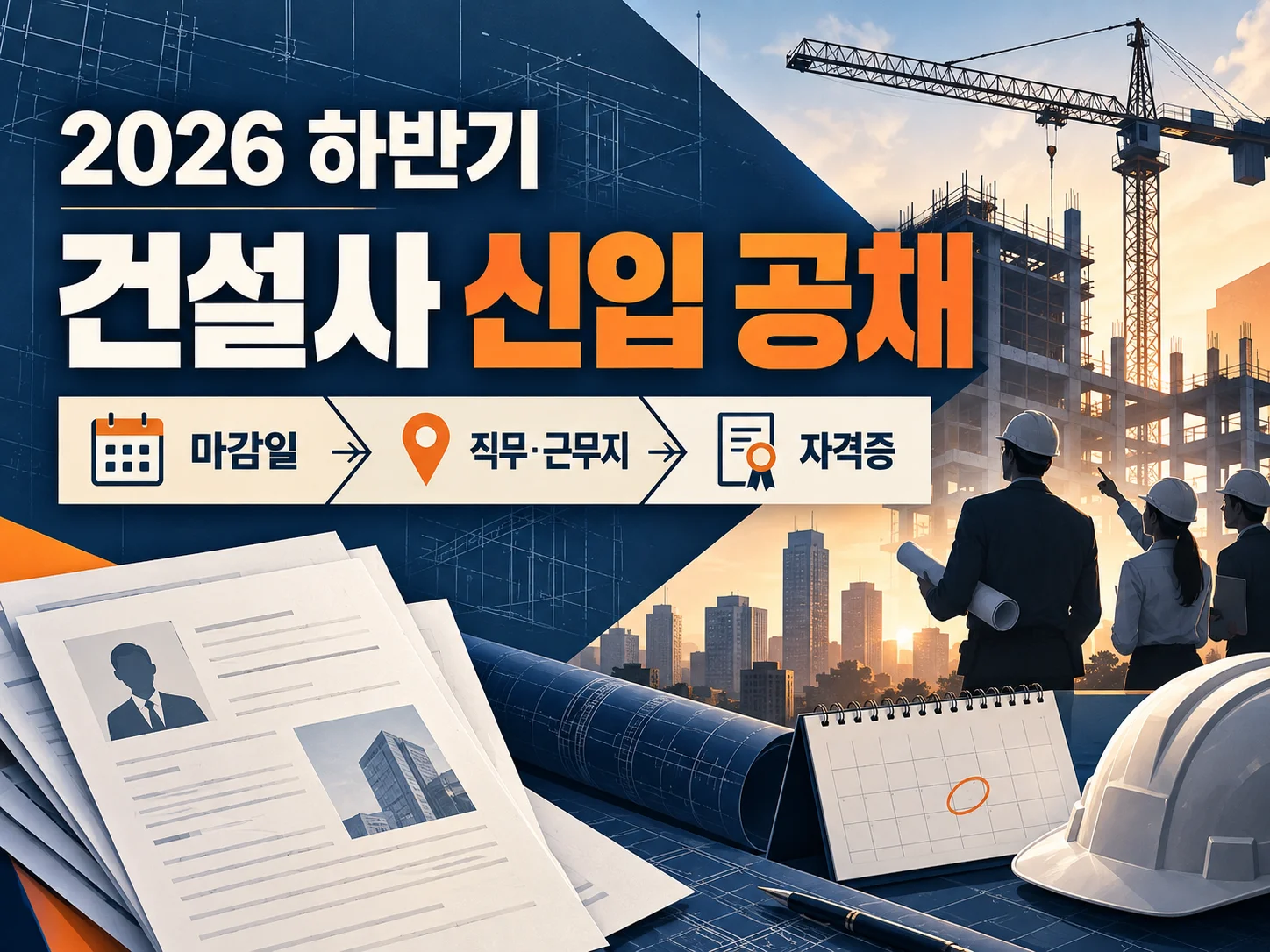 2026 하반기 건설사 신입 공채의 마감·직무·자격증 비교 안내