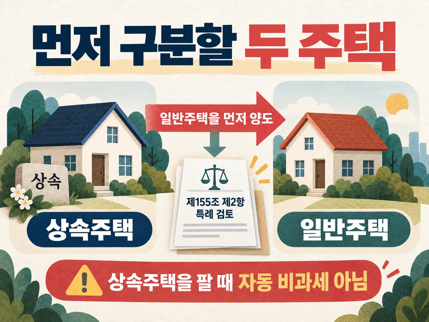 상속주택 양도세 · 일반주택 구분과 양도 순서 확인