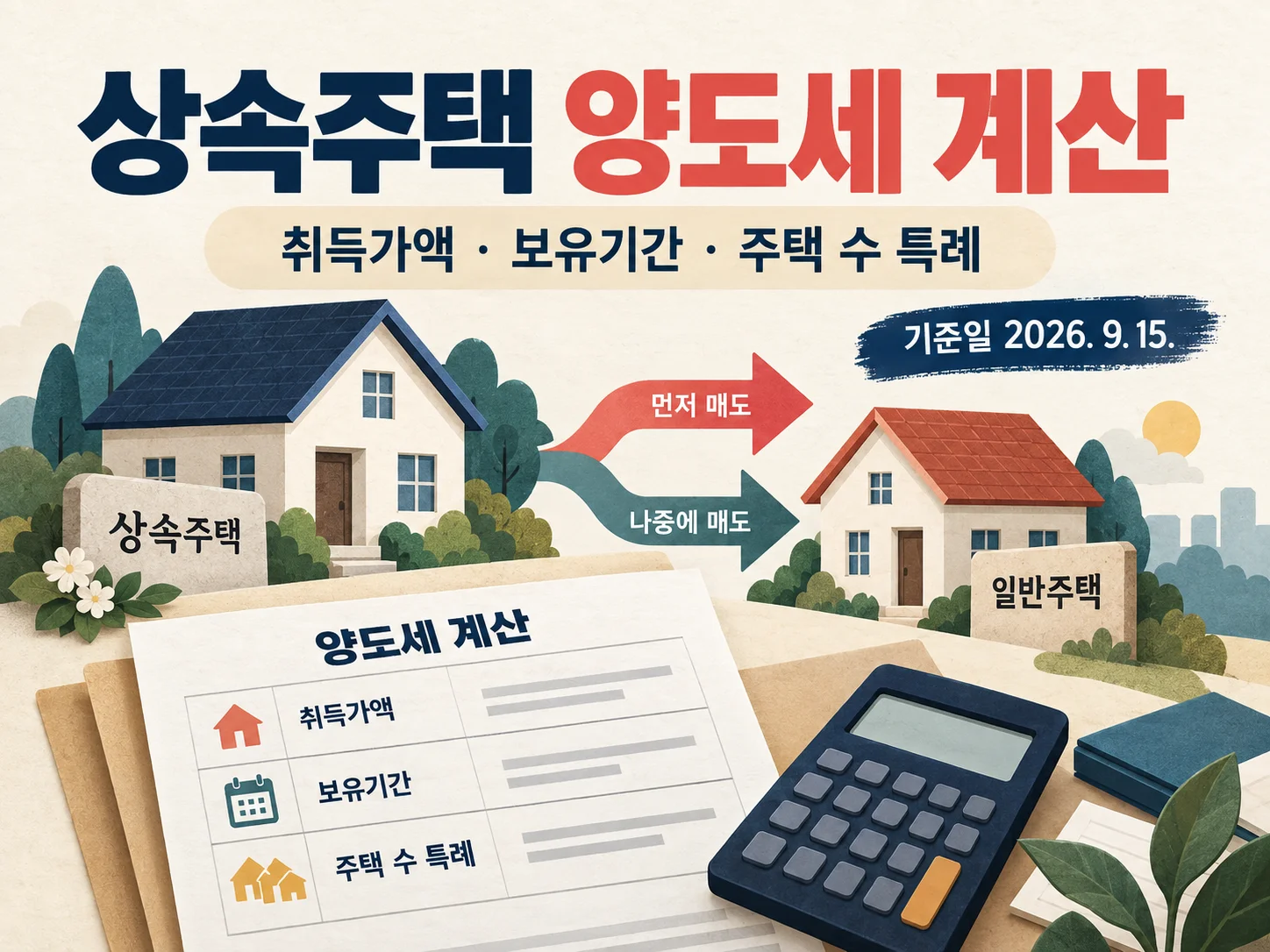 상속주택 양도세 계산 절차 핵심 요약