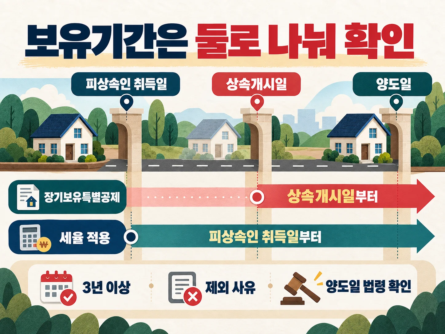 상속주택 양도세 · 보유기간과 장기보유특별공제 기준