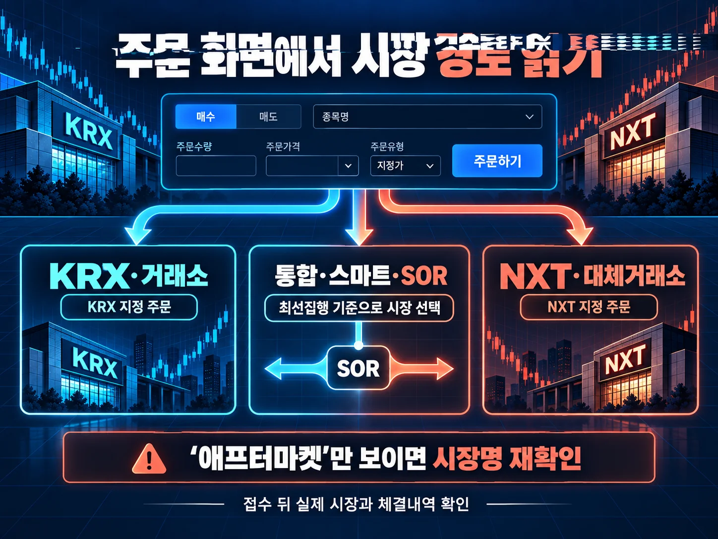 KRX·NXT·스마트주문 시장 경로 확인