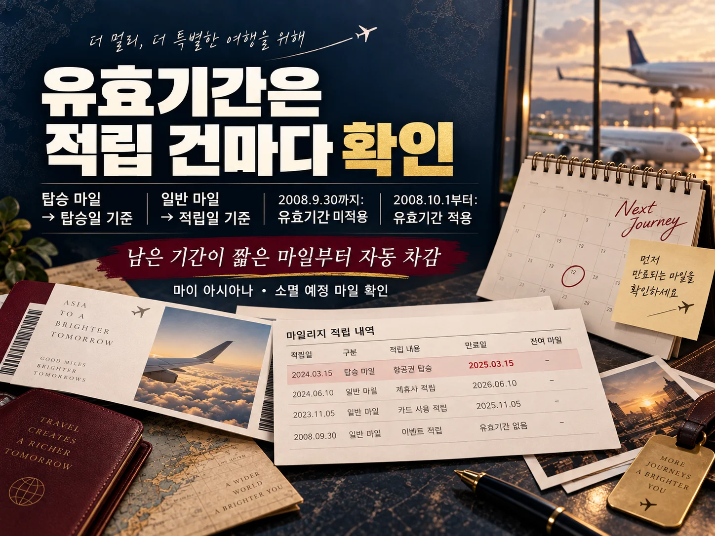 아시아나 마일리지 소멸 예정일과 적립 건별 만료일 확인