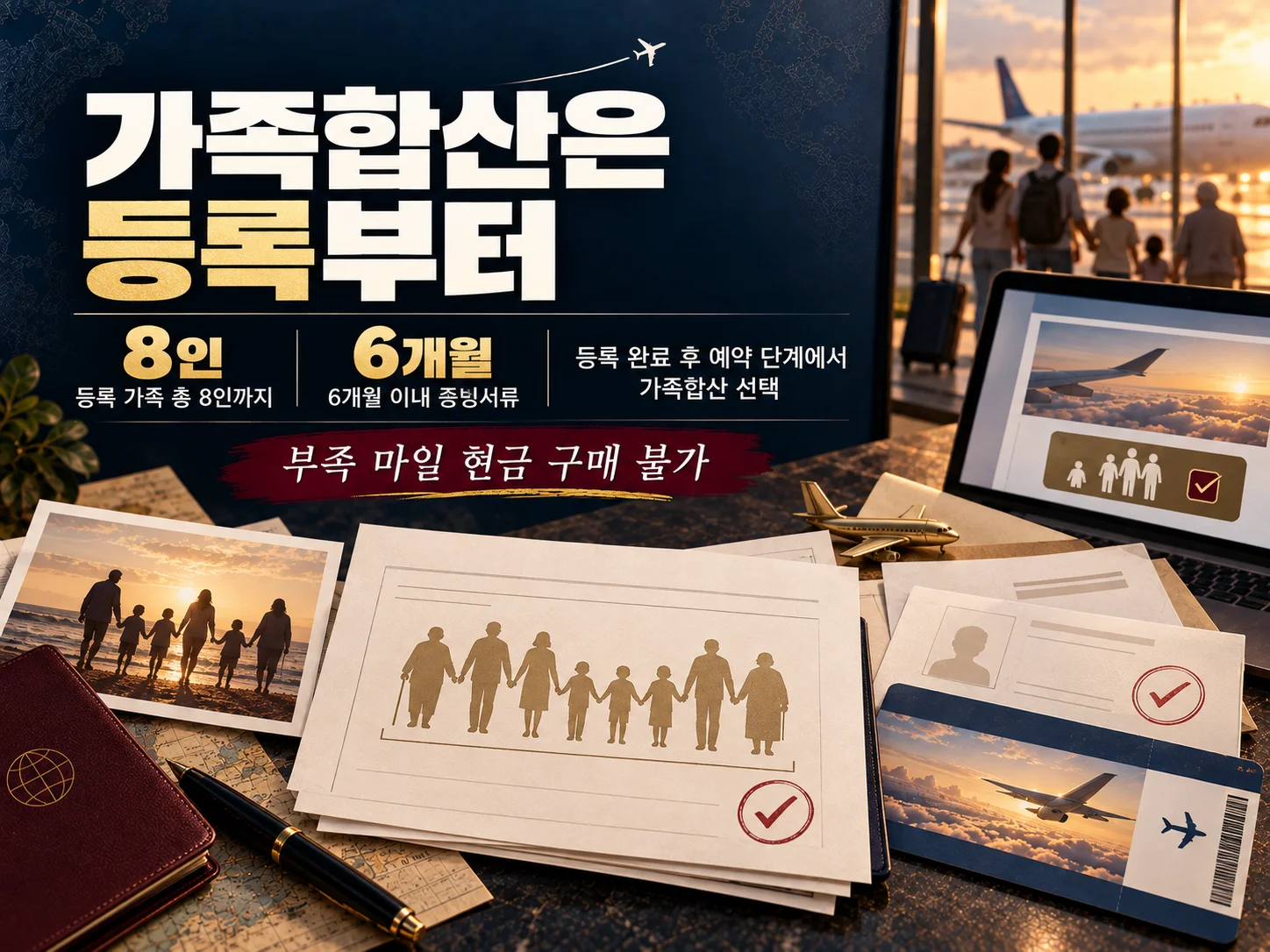 아시아나 가족합산 등록과 부족 마일리지 발권 조건