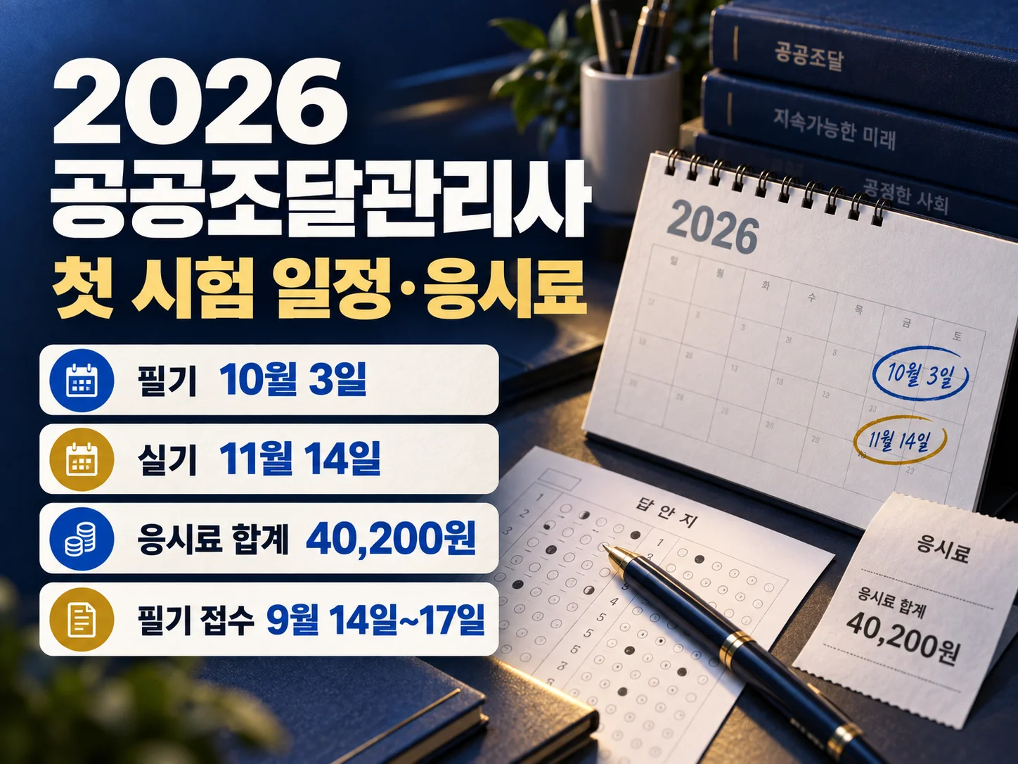 • 2026 공공조달관리사 시험 일정과 응시료 안내