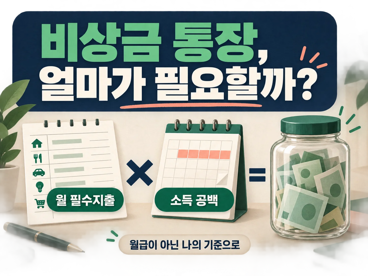 비상금 통장 규모를 월 필수지출과 소득 공백으로 계산하는 방법
