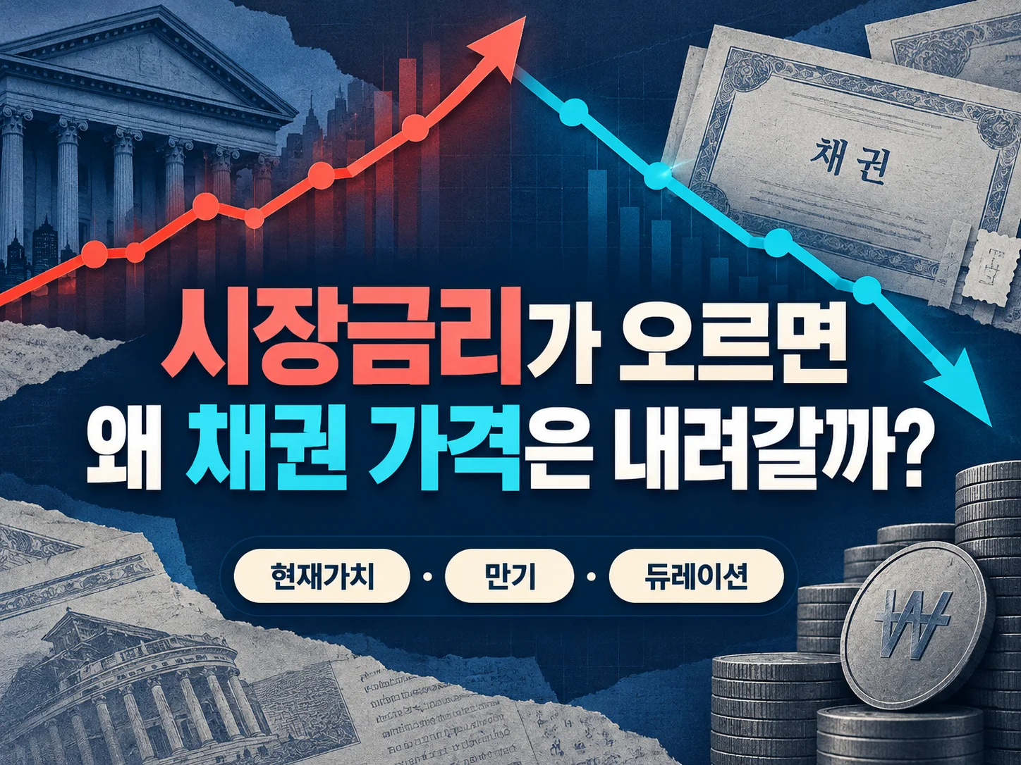 • 시장금리 상승과 채권 가격 하락의 관계를 설명하는 채권 투자 가이드