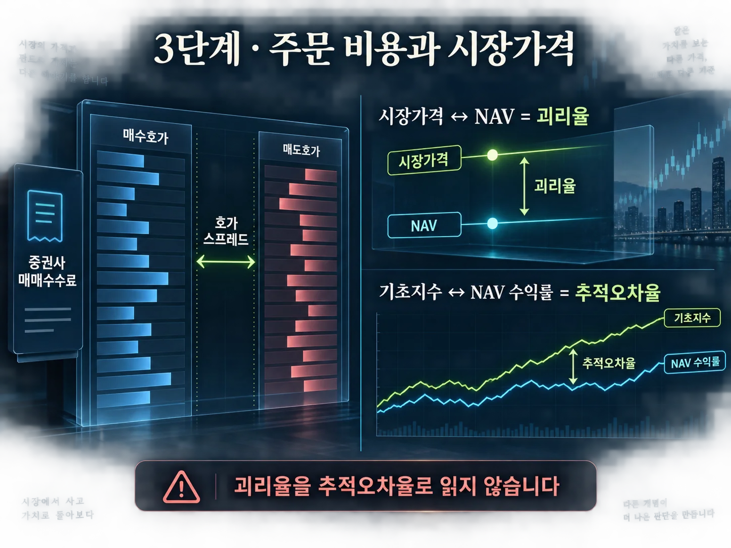 ETF 주문 비용과 시장가격·NAV 차이를 구분하는 비교 기준