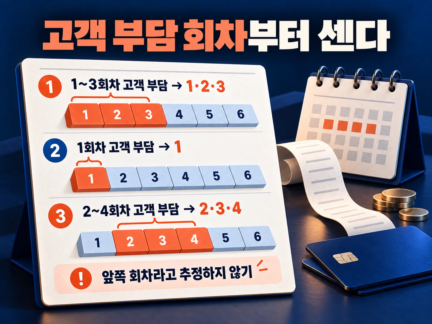 부분무이자 할부의 고객 부담 회차를 세는 기준
