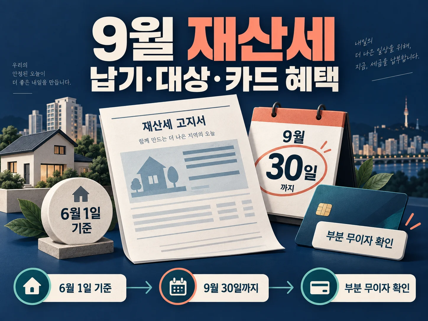 9월 재산세 납부와 카드 할부 조건 안내