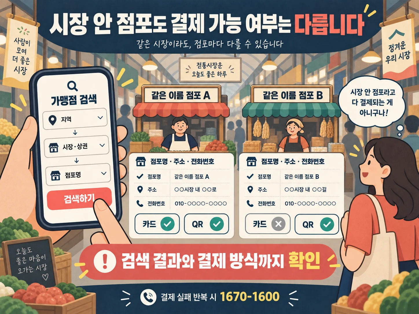 디지털 온누리상품권 가맹점과 카드 QR 결제방식 확인