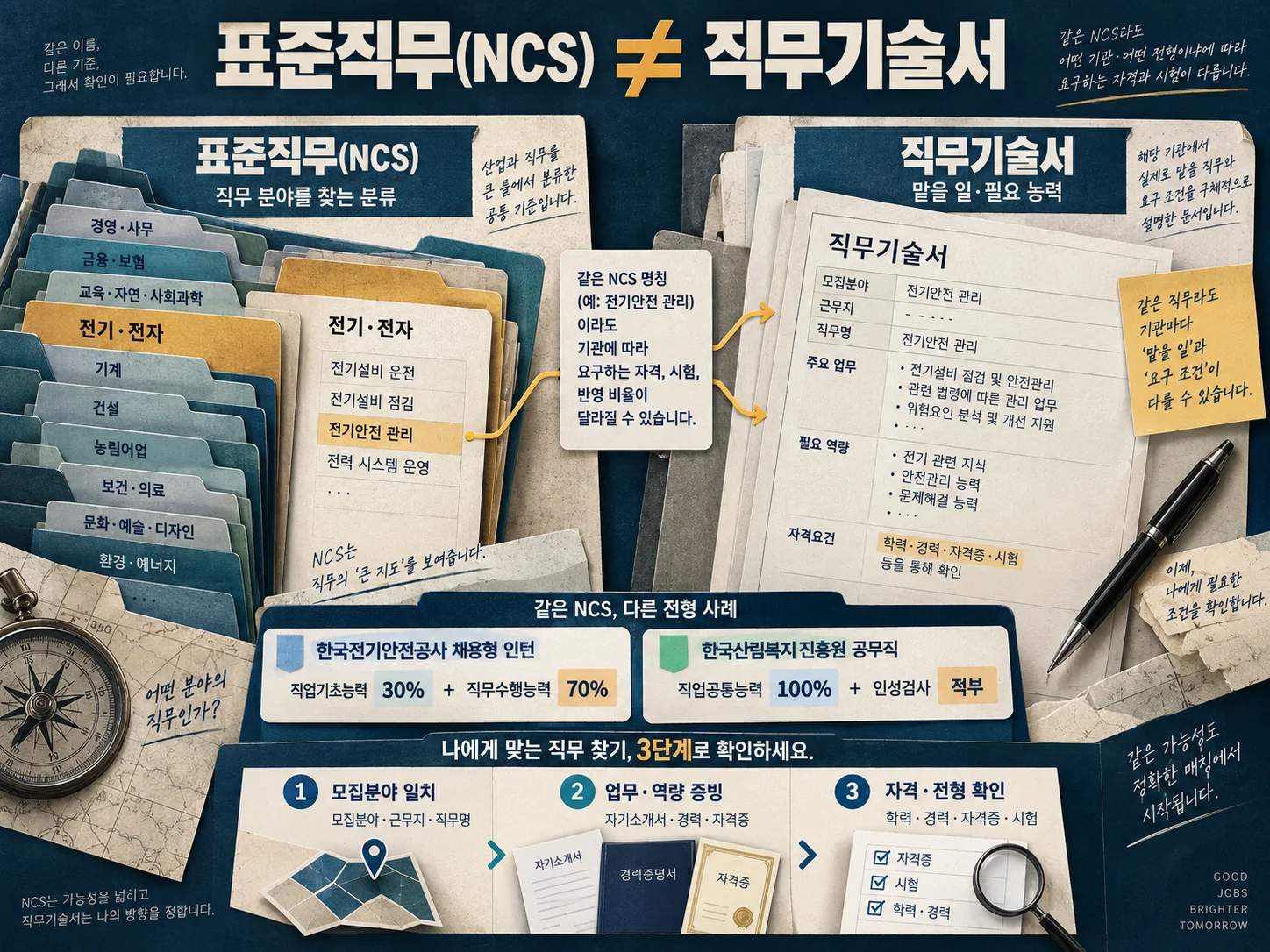 - NCS 표준직무와 직무기술서·응시자격을 맞추는 채용 지원 확인