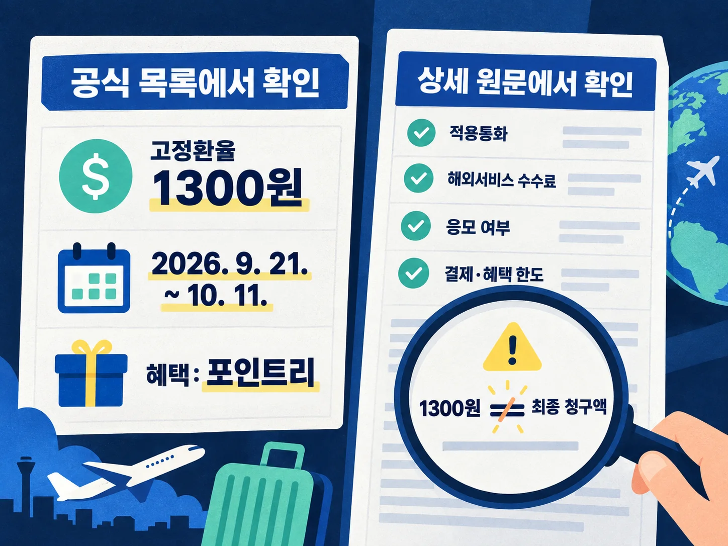 KB국민카드 해외결제 1300원 고정환율 이벤트 기간과 확인 사항