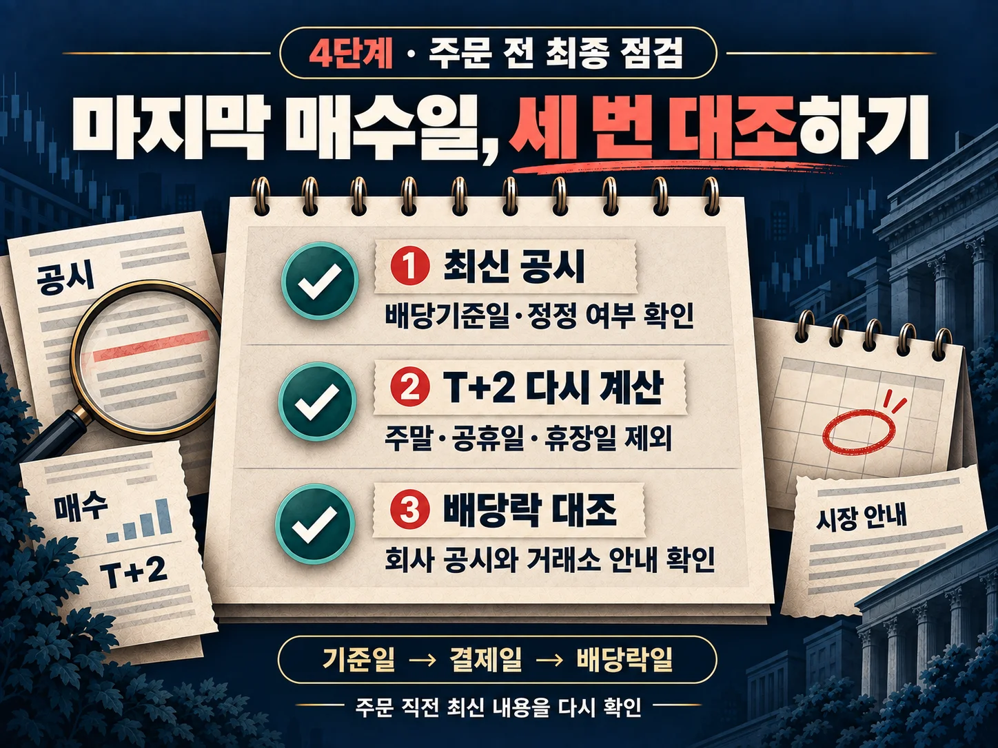배당기준일 매수 전 확인할 결제일과 배당락 체크리스트