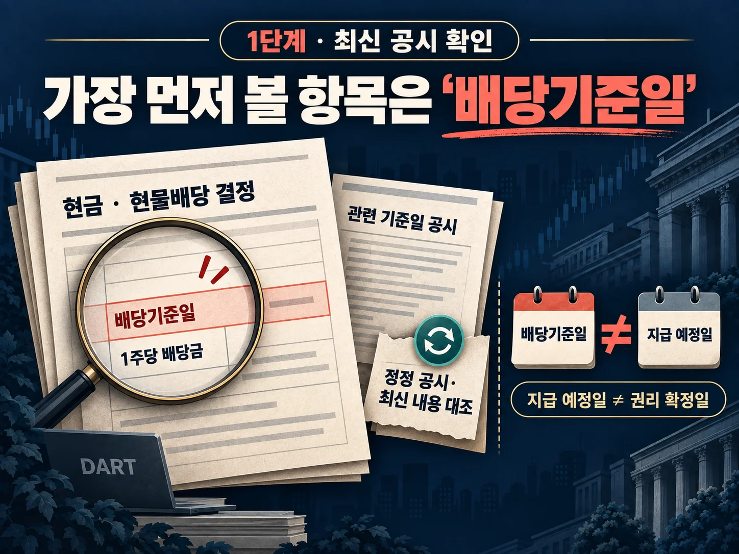 DART 배당 공시에서 배당기준일을 확인하는 절차