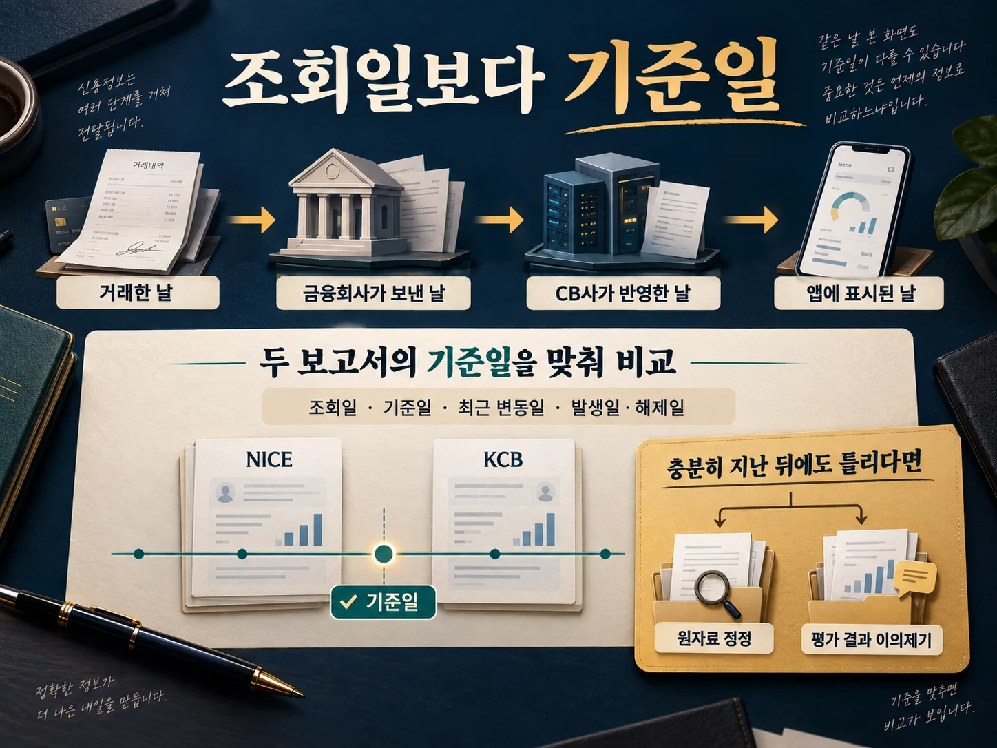 • 신용점수 기준일·조회일·정보 반영일 차이 확인
