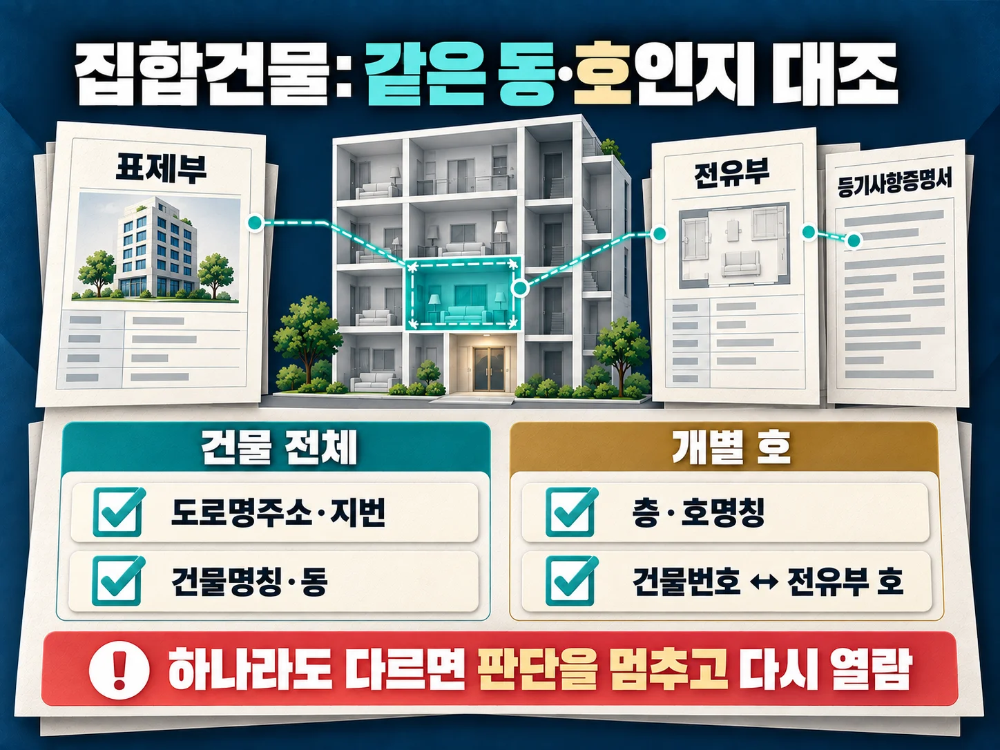 집합건물 표제부와 전유부의 주소·동·호를 맞추는 체크리스트