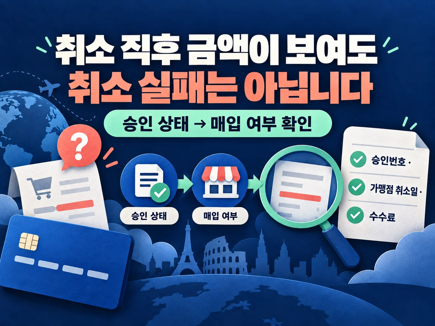 해외 카드 취소 전 확인할 승인번호와 매입 여부