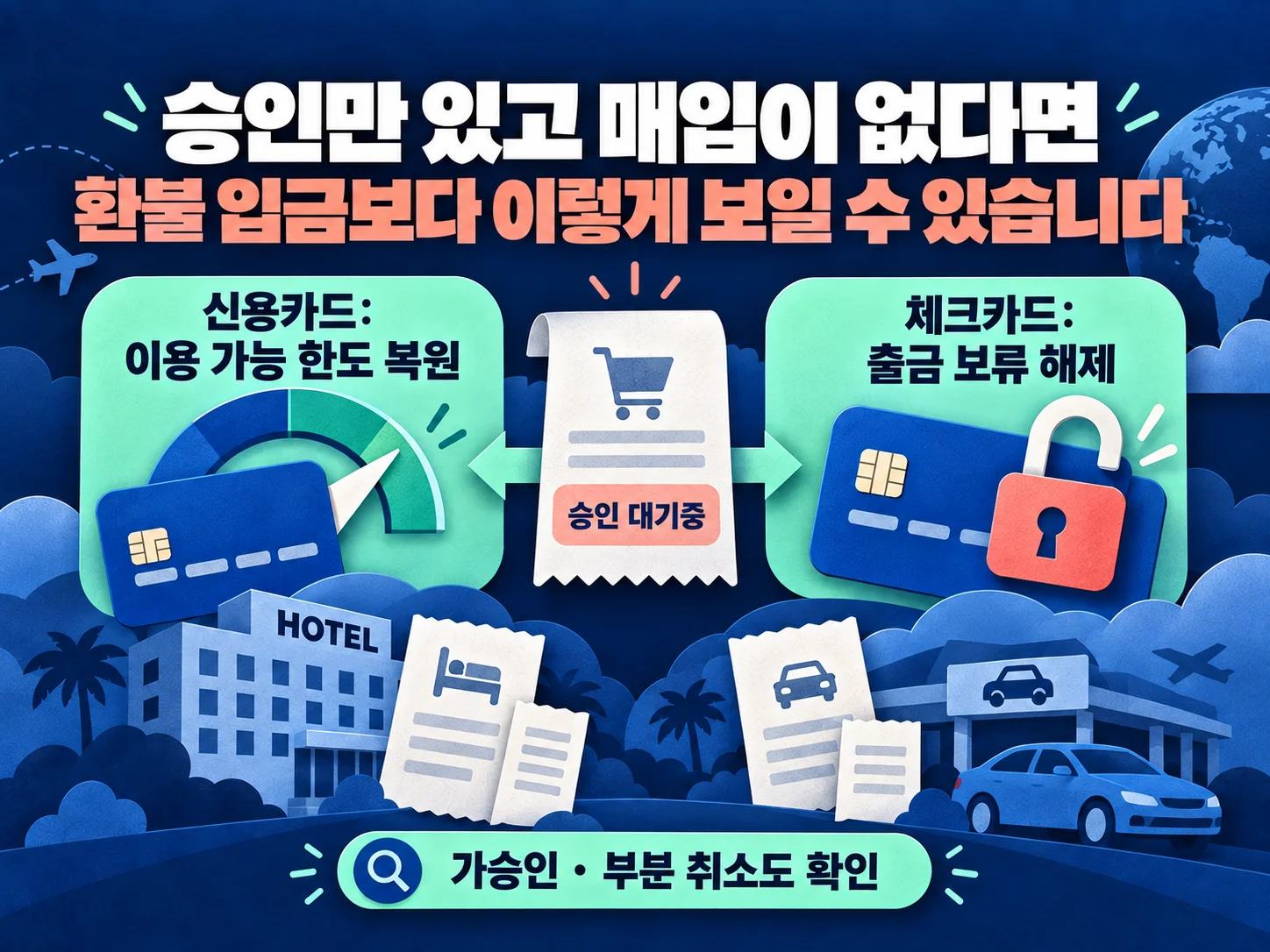 해외 카드 승인 취소 시 한도와 출금 보류 해제