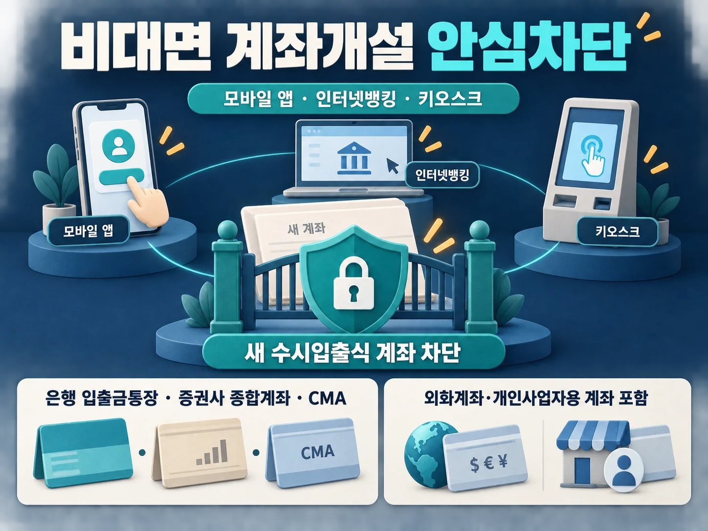 비대면 계좌개설 안심차단 대상인 수시입출식 계좌 안내
